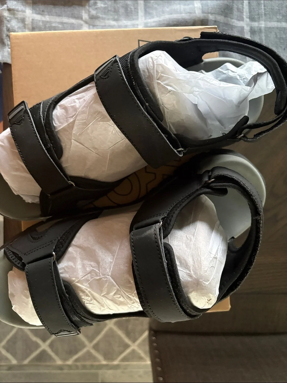 FitVille Vistride Men's Sandals in Black